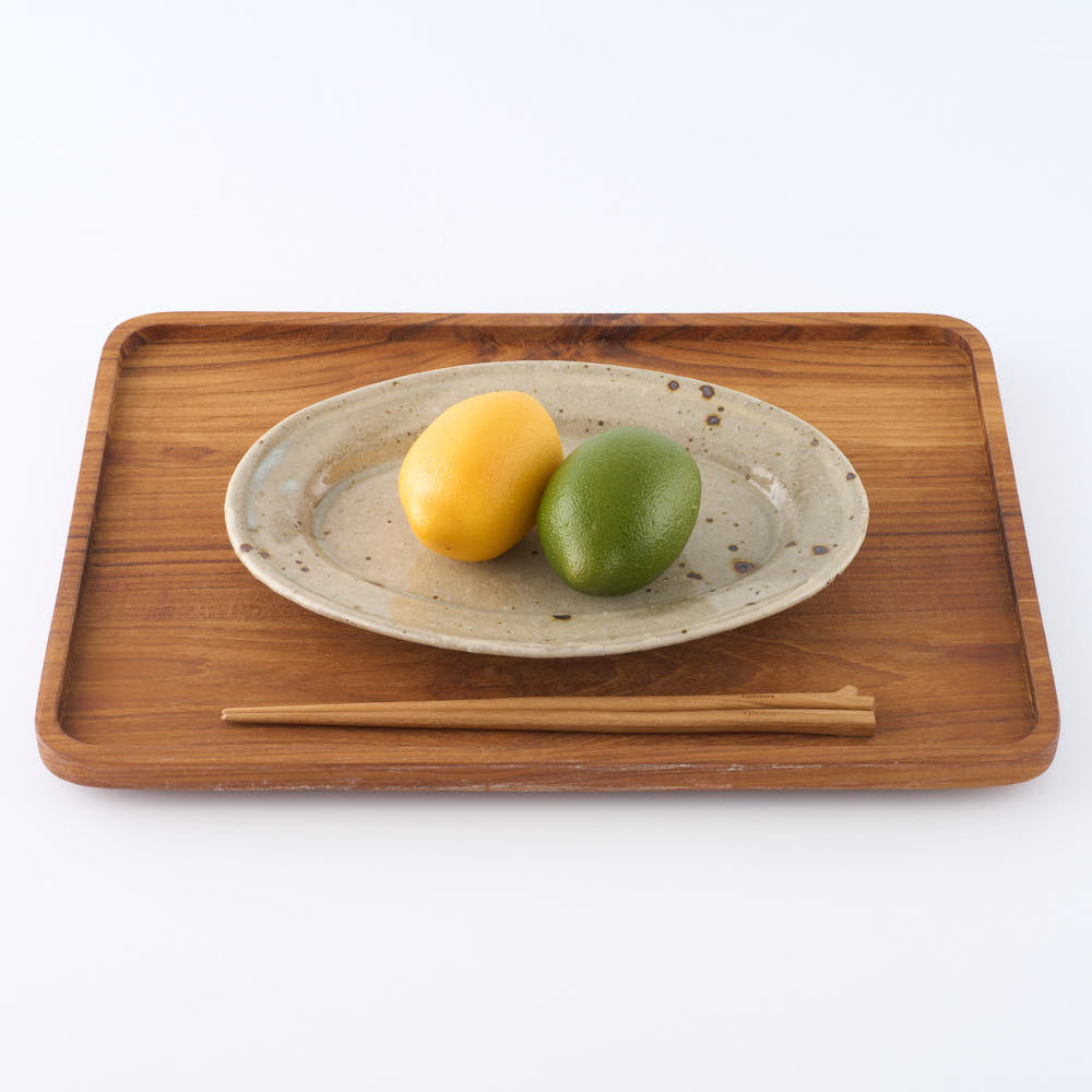 作家 中村哲雄 薄灰 オーバル皿
