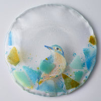 APLICO GLASS 翡翠(カワセミ)硝子丸皿