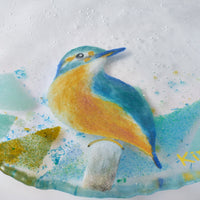 APLICO GLASS 翡翠(カワセミ)硝子丸皿