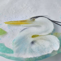 APLICO GLASS 青鷺(アオサギ)硝子丸皿