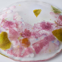 APLICO GLASS 枝垂れ桜金色花吹雪硝子丸皿 APLICO GLASS ガラスもの