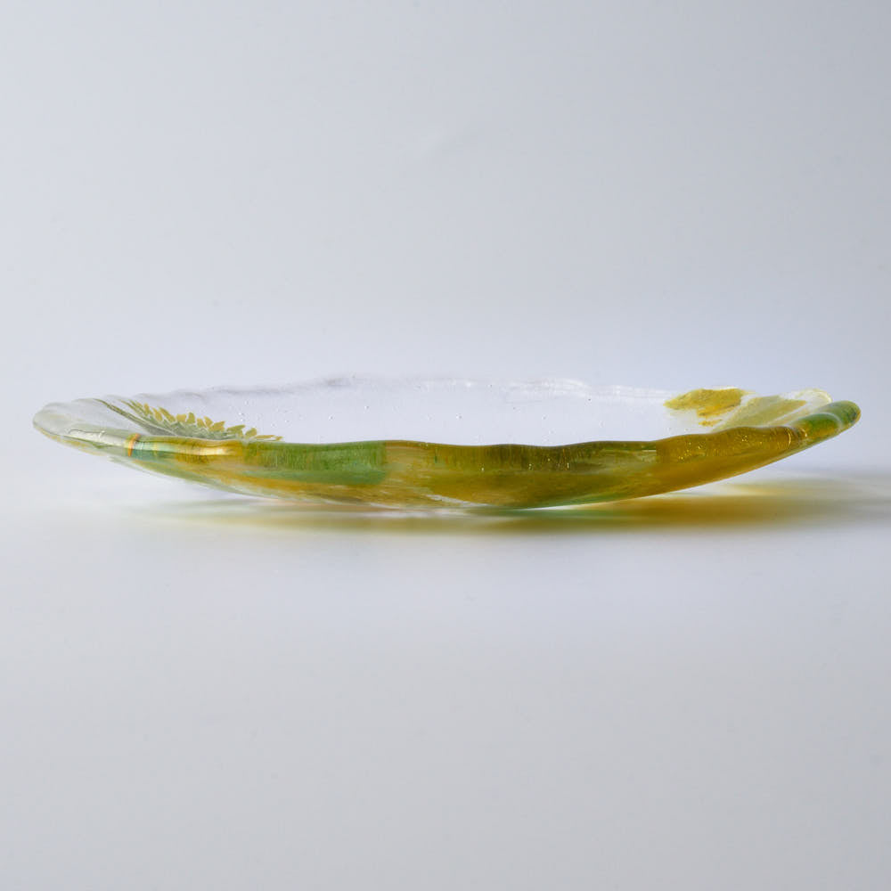 APLICO GLASS 向日葵(ひまわり)硝子丸皿 APLICO GLASS ガラスもの