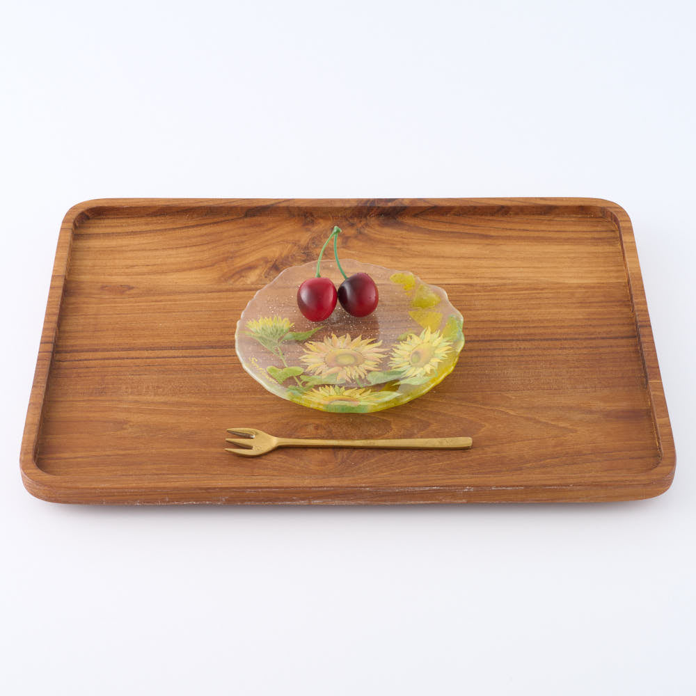 APLICO GLASS 向日葵(ひまわり)硝子丸皿 APLICO GLASS ガラスもの