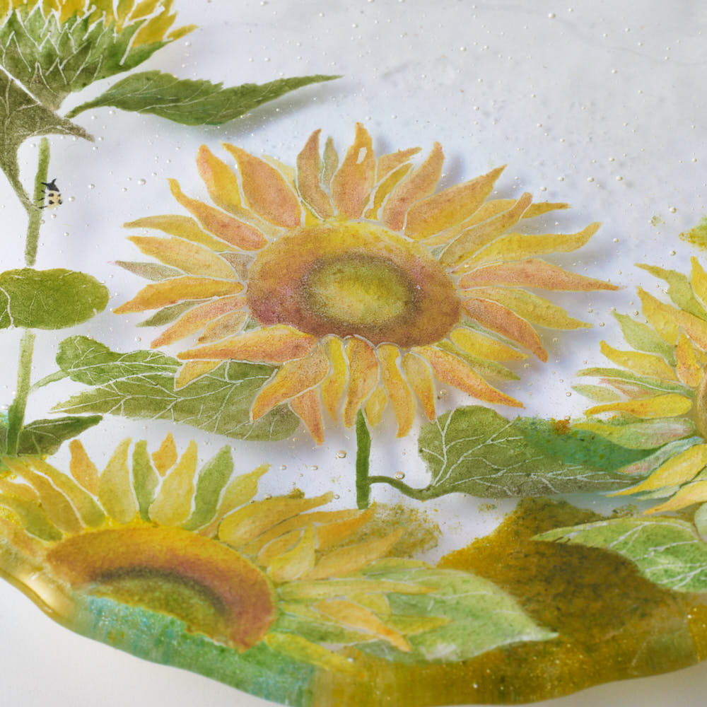 APLICO GLASS 向日葵(ひまわり)硝子丸皿 APLICO GLASS ガラスもの