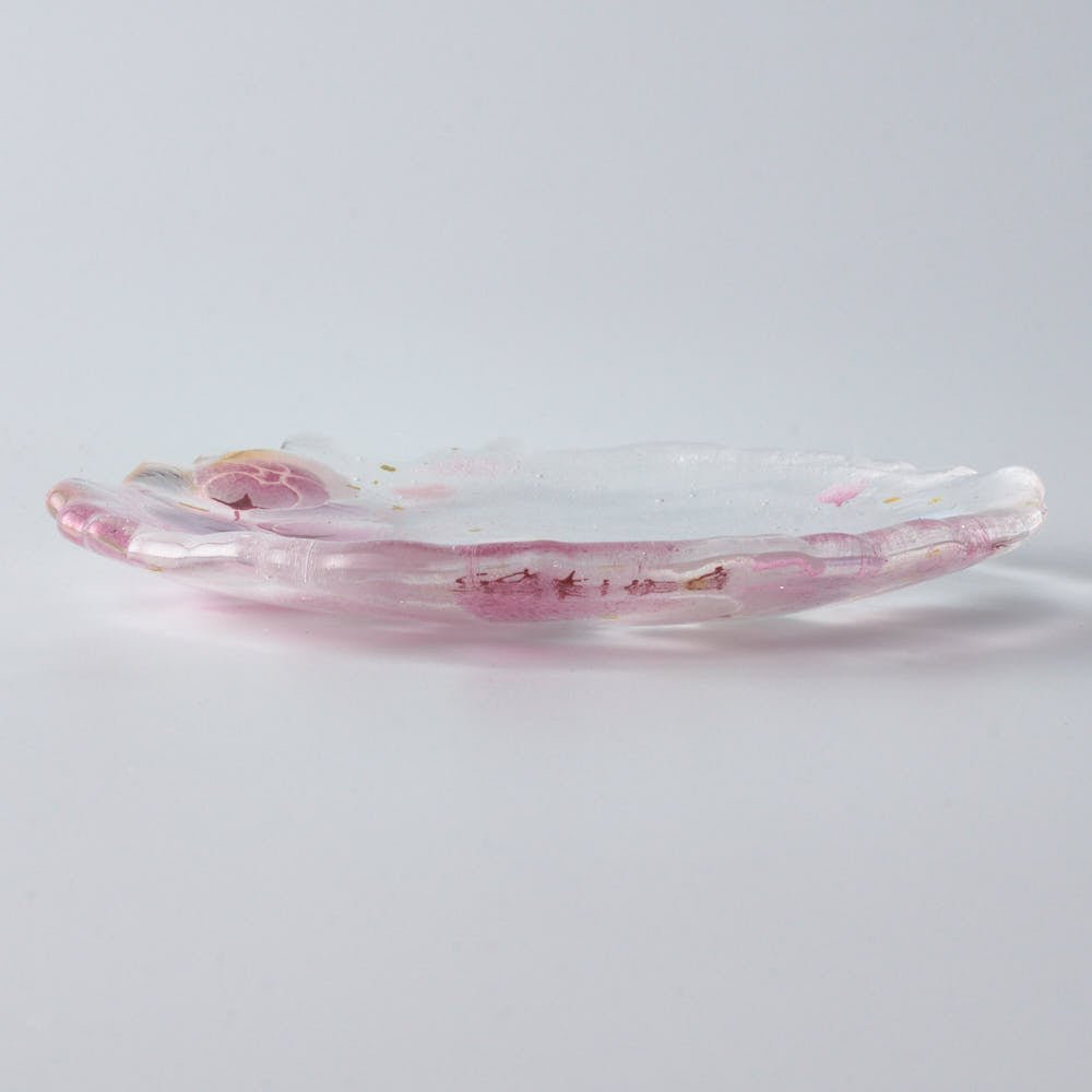 APLICO GLASS 桜金色花吹雪硝子豆皿 APLICO GLASS ガラスもの