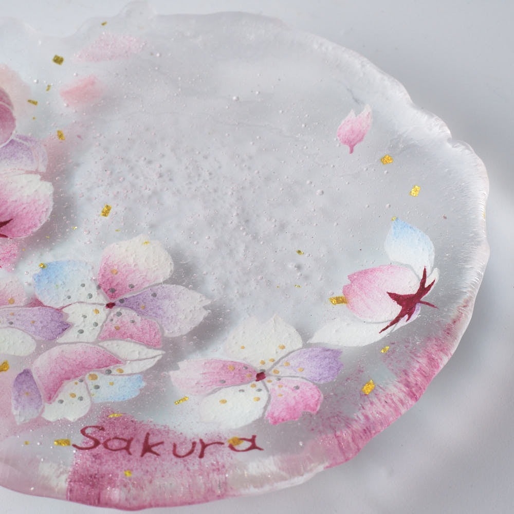 APLICO GLASS 桜金色花吹雪硝子豆皿 APLICO GLASS ガラスもの