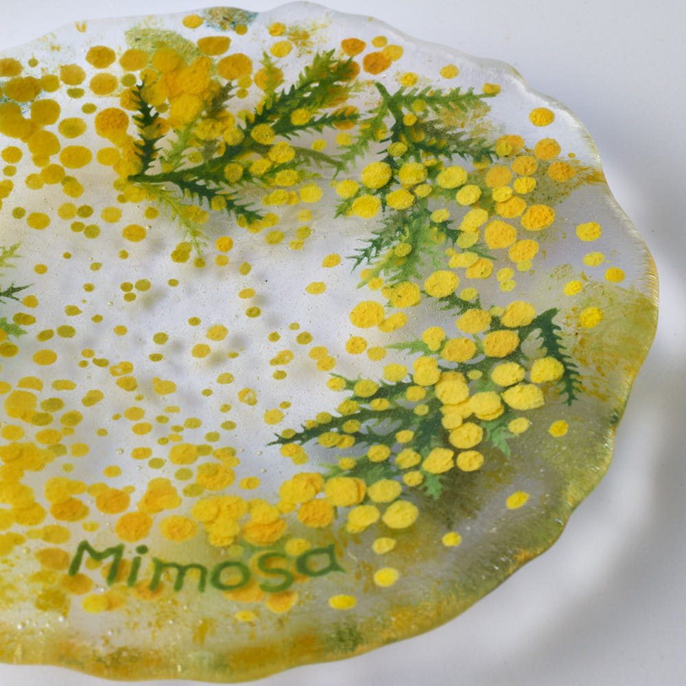 APLICO GLASS ミモザ花冠硝子豆皿 APLICO GLASS ガラスもの