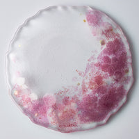 APLICO GLASS 桜金色花吹雪硝子丸皿 APLICO GLASS ガラスもの