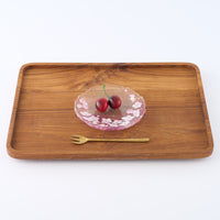 APLICO GLASS 桜金色花吹雪硝子丸皿 APLICO GLASS ガラスもの