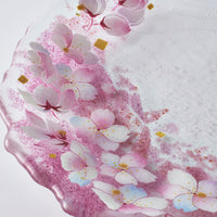 APLICO GLASS 桜金色花吹雪硝子丸皿 APLICO GLASS ガラスもの