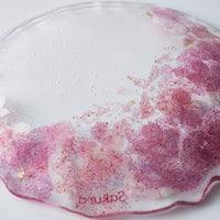 APLICO GLASS 桜金色花吹雪硝子丸皿 APLICO GLASS ガラスもの