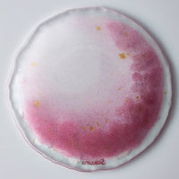 APLICO GLASS 桜金色花吹雪硝子丸皿(ピンクベース) APLICO GLASS ガラスもの