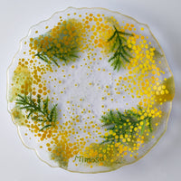 APLICO GLASS ミモザ花冠硝子丸皿 APLICO GLASS ガラスもの