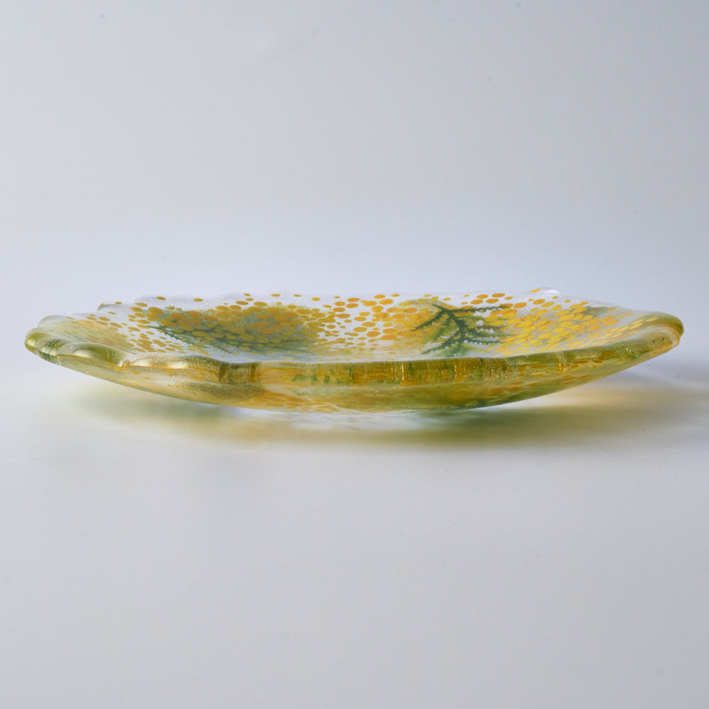 APLICO GLASS ミモザ花冠硝子丸皿 APLICO GLASS ガラスもの