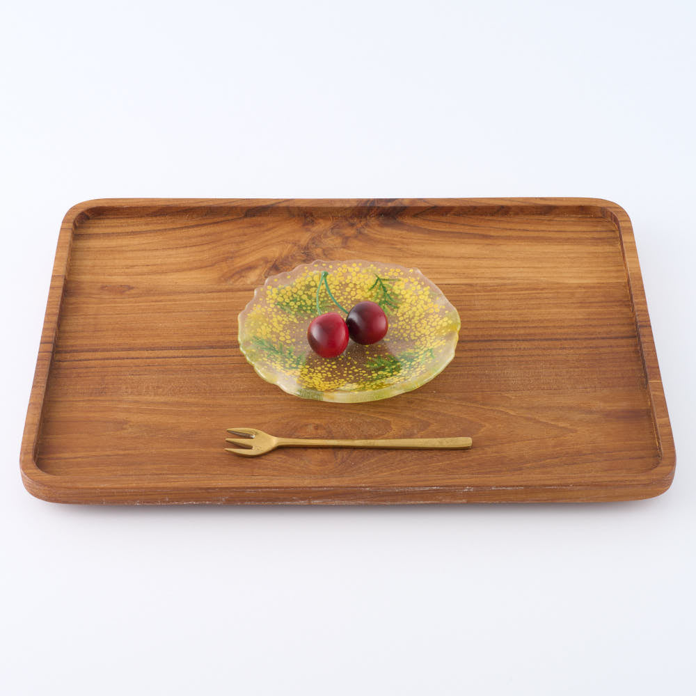 APLICO GLASS ミモザ花冠硝子丸皿 APLICO GLASS ガラスもの