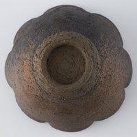 作家 冨部咲喜子 鉄釉輪花小鉢(深)