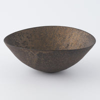 作家 冨部咲喜子 鉄釉楕円鉢(浅) 作家 冨部咲喜子 陶磁器作家もの