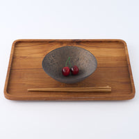 作家 冨部咲喜子 鉄釉楕円鉢(浅) 作家 冨部咲喜子 陶磁器作家もの