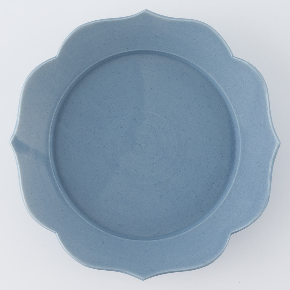 作家 丸谷牧子 蓮花リム皿 ブルー ¥4,070 大人の焼き物