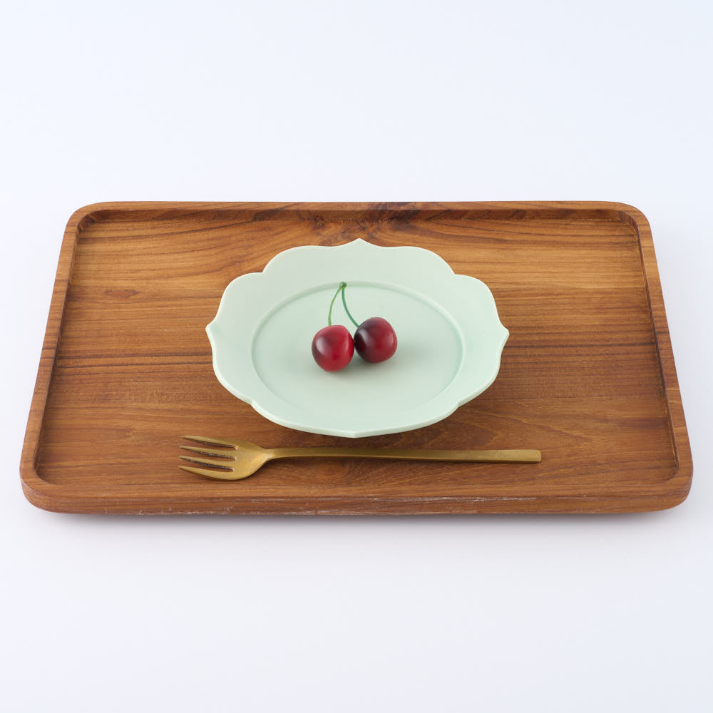 作家 丸谷牧子 蓮花リム皿 グリーン ¥4,070 大人の焼き物