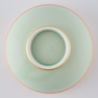 作家 丸谷牧子 抹茶碗 ピンク×グリーン