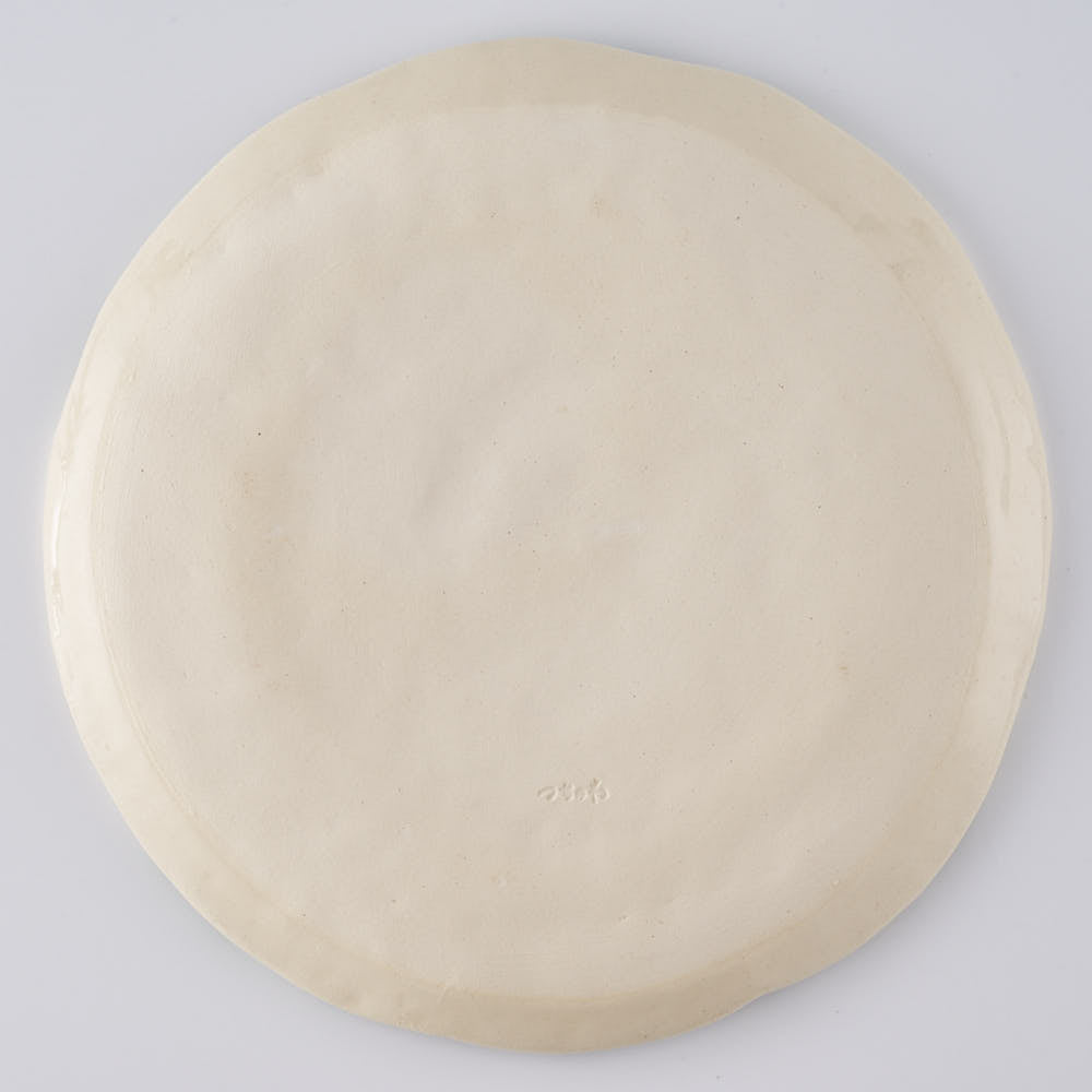 つちのわ 作家 石黒美佐緒 スズラン 大皿 グリーン つちのわ 作家 石黒美佐緒 陶磁器作家もの
