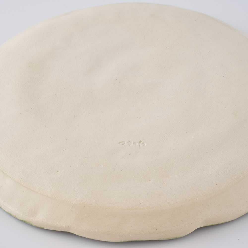 つちのわ 作家 石黒美佐緒 スズラン 大皿 グリーン つちのわ 作家 石黒美佐緒 陶磁器作家もの