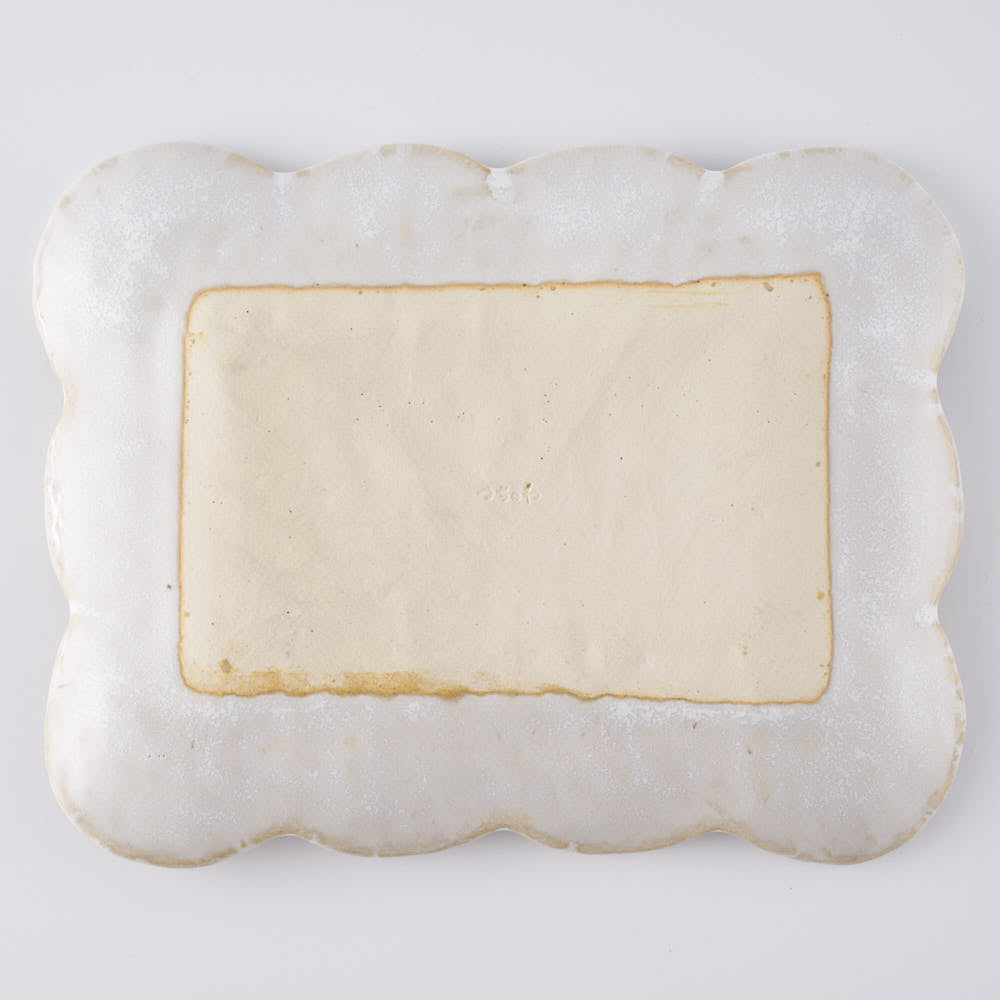 つちのわ 作家 石黒美佐緒 花の額皿 中皿 ピンク つちのわ 作家 石黒美佐緒 陶磁器作家もの