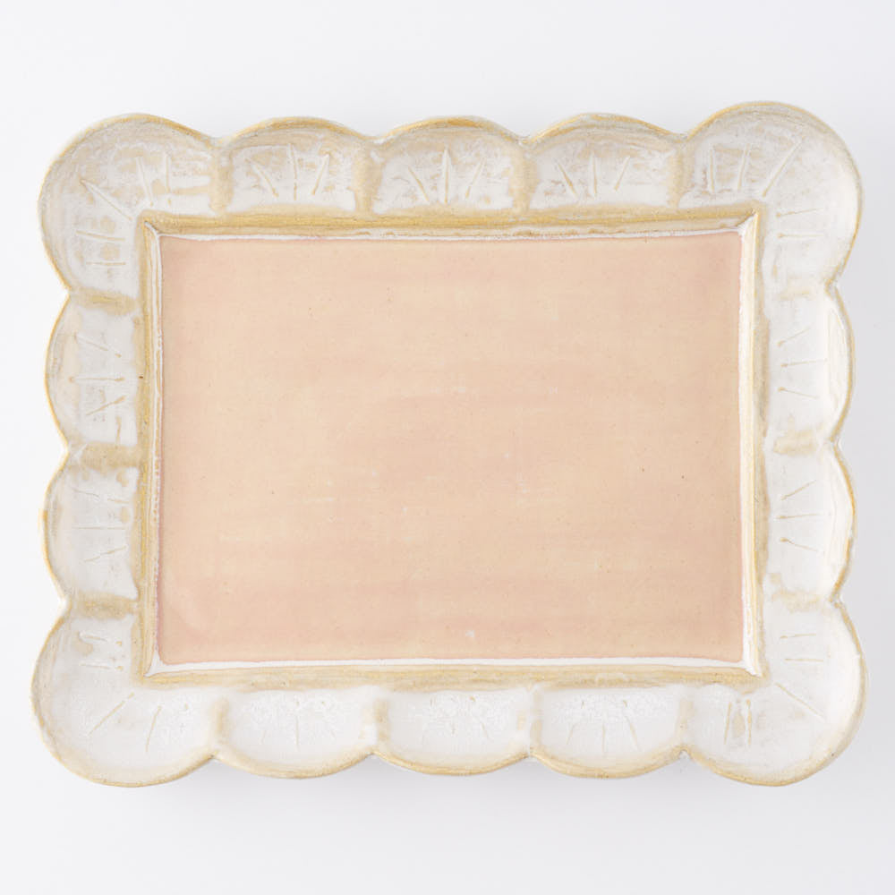 つちのわ 作家 石黒美佐緒 花の額皿 大皿 ピンク ¥9,900 大人の焼き物