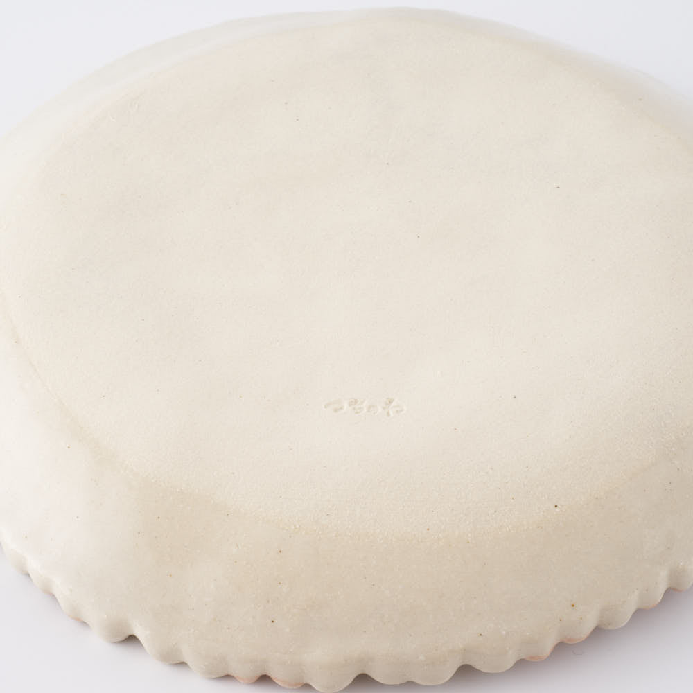 つちのわ 作家 石黒美佐緒 花守 中皿 ピンク白 つちのわ 作家 石黒美佐緒 陶磁器作家もの