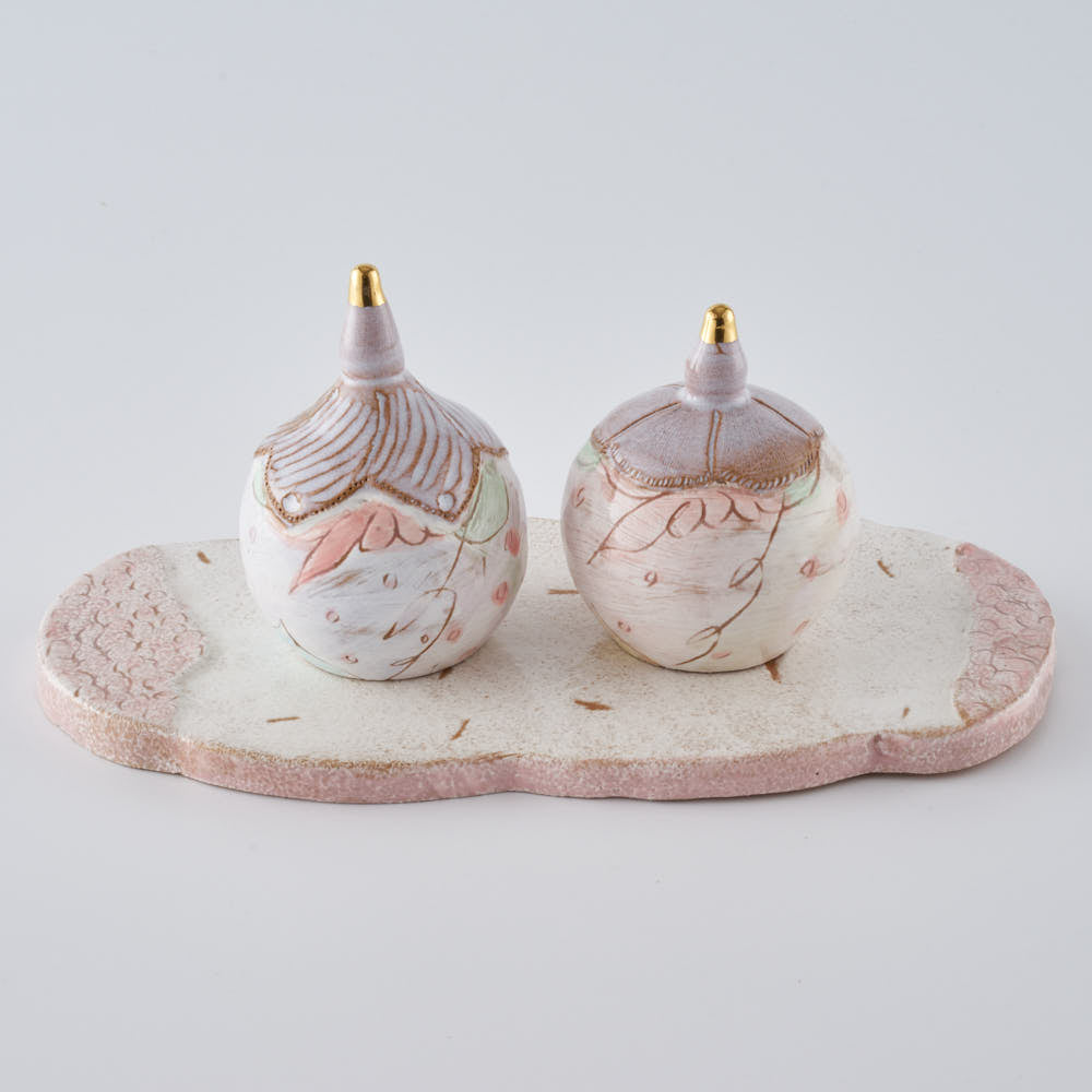 作家 森田みほ おひなさま(花弁) 作家 森田みほ 陶磁器作家もの