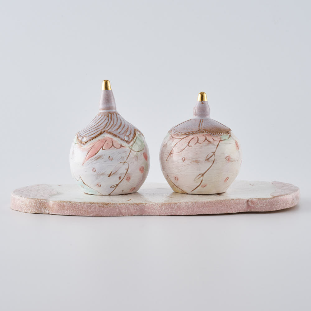 作家 森田みほ おひなさま(花弁) 作家 森田みほ 陶磁器作家もの
