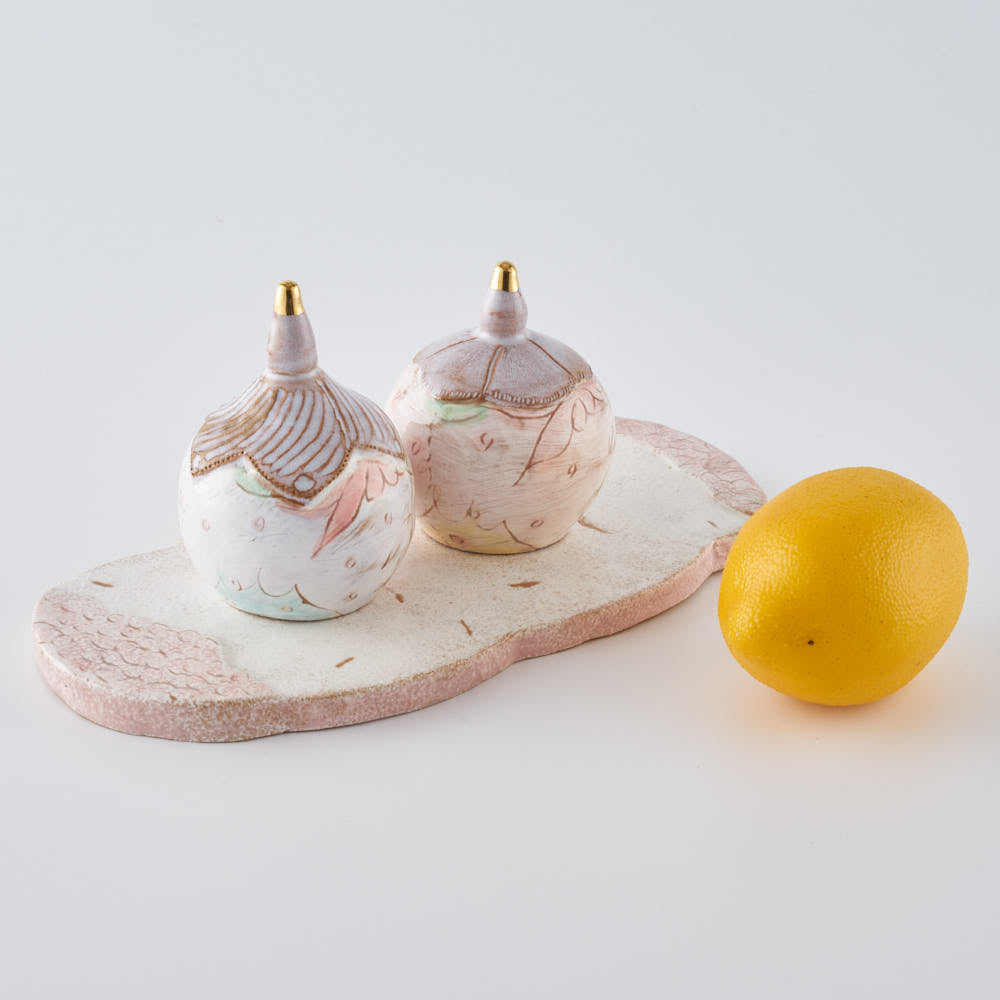 作家 森田みほ おひなさま（花弁） ¥19,250 大人の焼き物