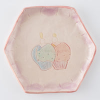 作家 森田みほ 六角ひな皿(B) 作家 森田みほ 陶磁器作家もの