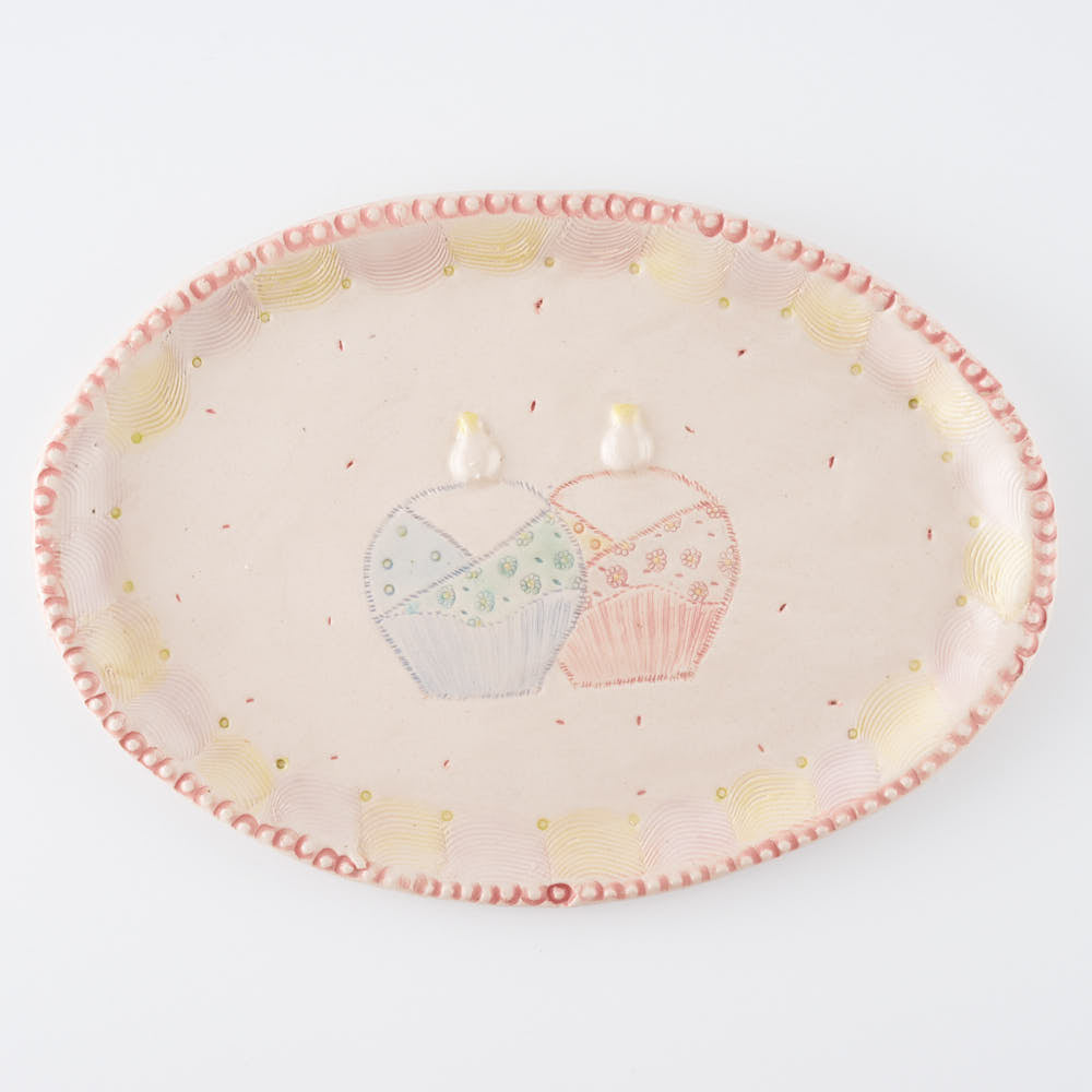 作家 森田みほ 楕円ひな皿 作家 森田みほ 陶磁器作家もの