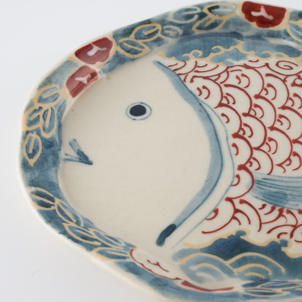 作家 大場紀穂子 鯛小皿 作家 大場紀穂子 陶磁器作家もの