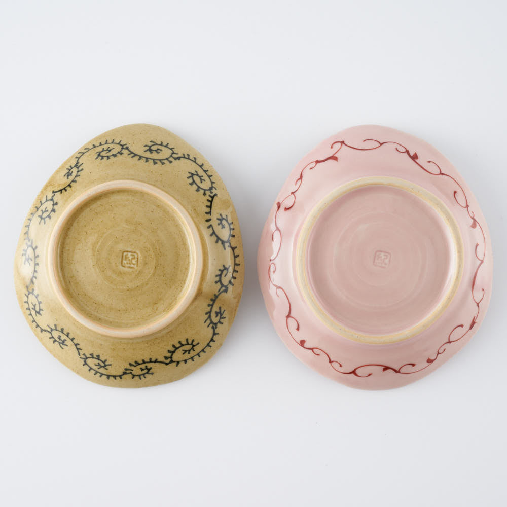 作家 大場紀穂子 ひな人形小皿セット 作家 大場紀穂子 陶磁器作家もの