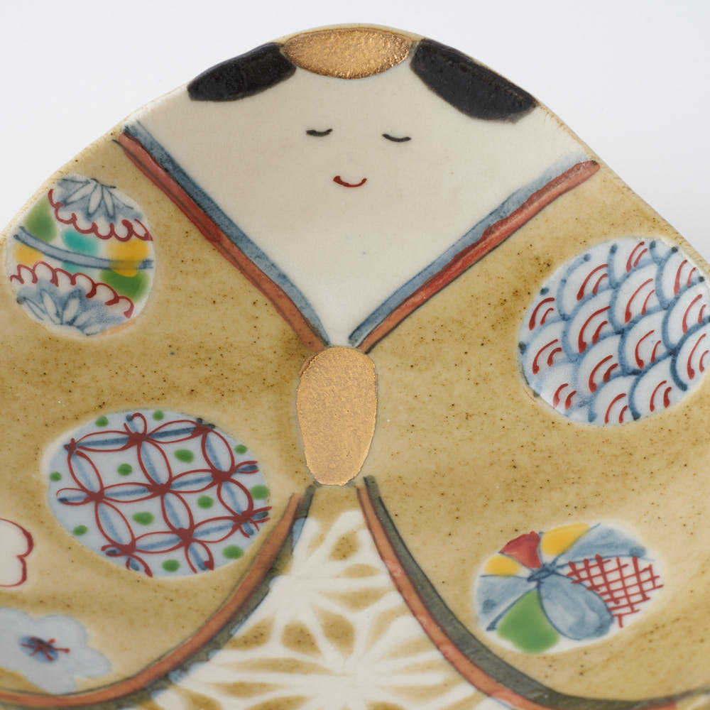 作家 大場紀穂子 ひな人形小皿セット 作家 大場紀穂子 陶磁器作家もの