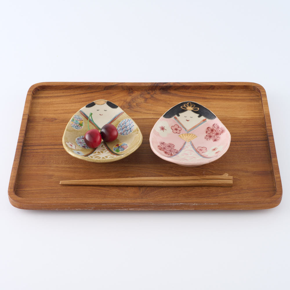 作家 大場紀穂子 ひな人形小皿セット 作家 大場紀穂子 陶磁器作家もの