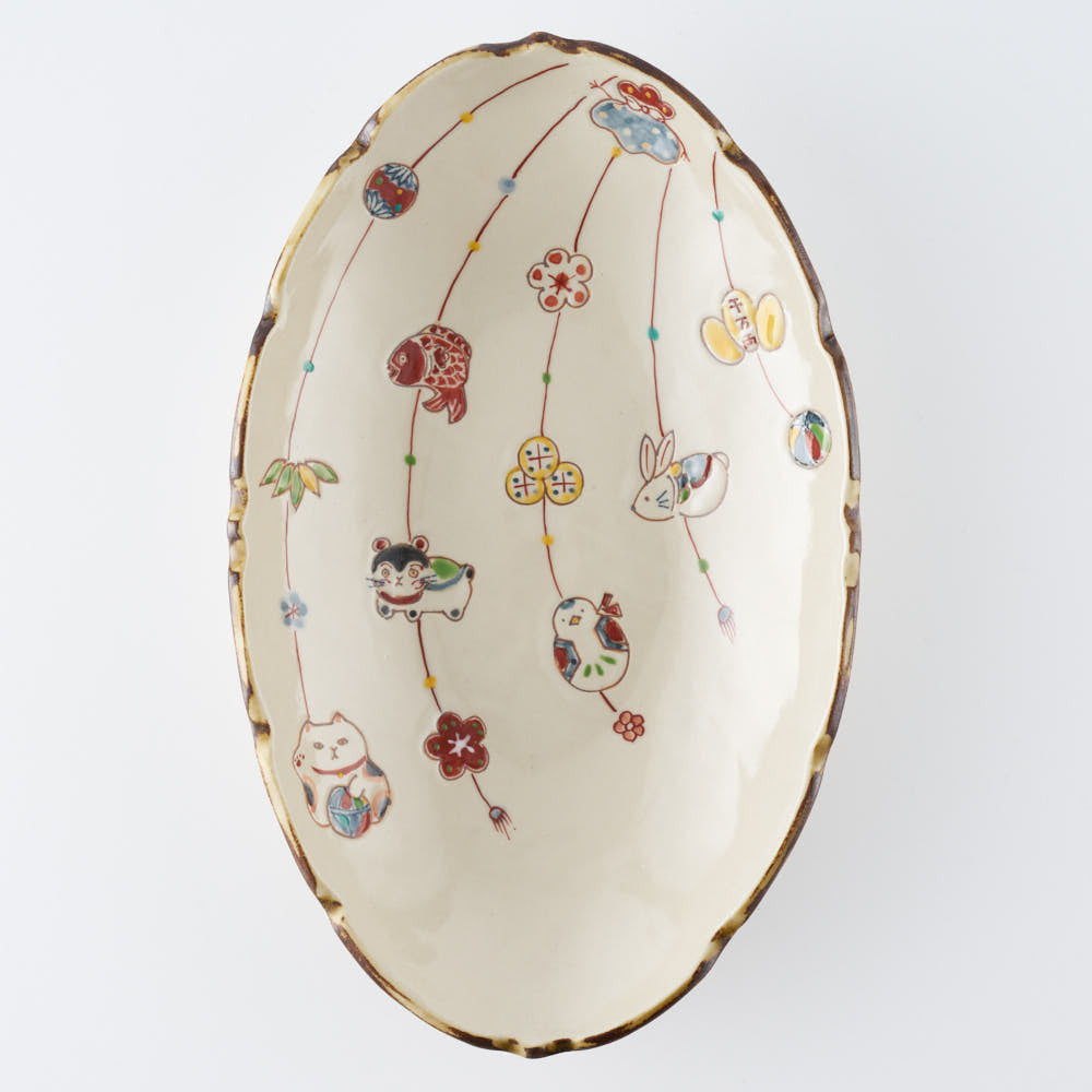 作家 大場紀穂子 吊し飾り楕円鉢