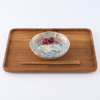 作家 大場紀穂子 波うさぎの花形皿
