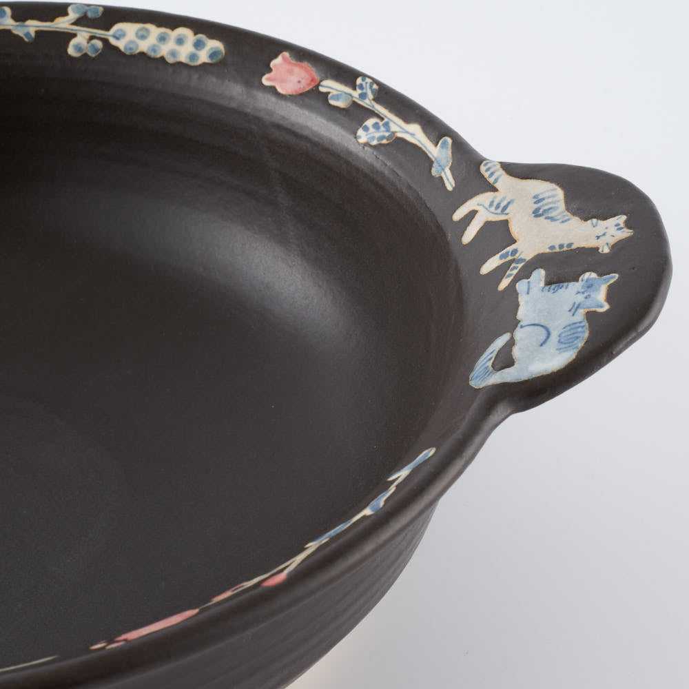 作家 大場紀穂子 土鍋 猫 作家 大場紀穂子 陶磁器作家もの