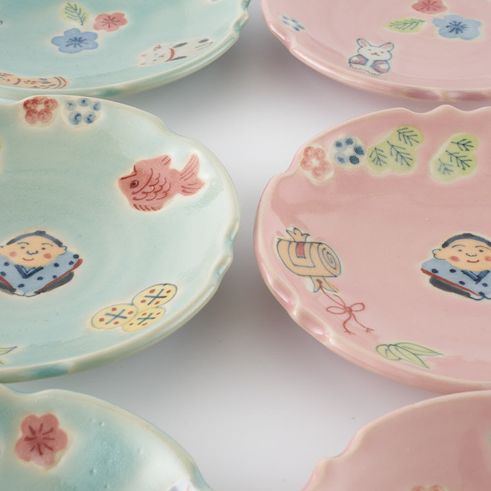 作家 大場紀穂子 重箱と小皿6枚 張り子