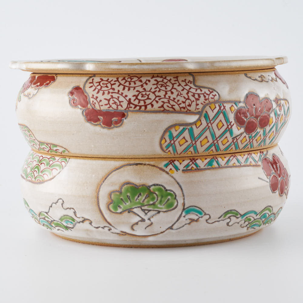 作家 大場紀穂子 重箱と小皿6枚 松竹梅