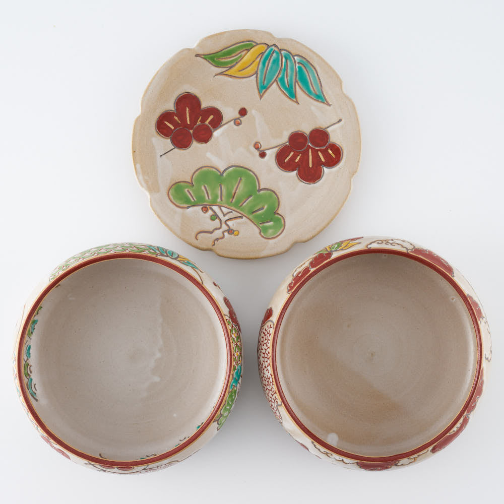 作家 大場紀穂子 重箱と小皿6枚 松竹梅