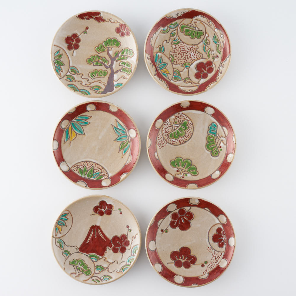 作家 大場紀穂子 重箱と小皿6枚 松竹梅