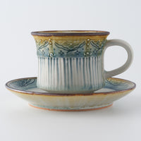 作家 小國美智子 イッチン小紋カップ&ソーサー 作家 小國美智子 陶磁器作家もの