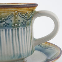 作家 小國美智子 イッチン小紋カップ&ソーサー 作家 小國美智子 陶磁器作家もの