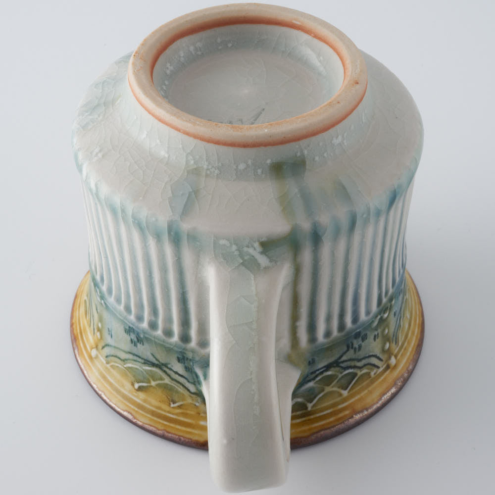 作家 小國美智子 イッチン小紋カップ&ソーサー 作家 小國美智子 陶磁器作家もの