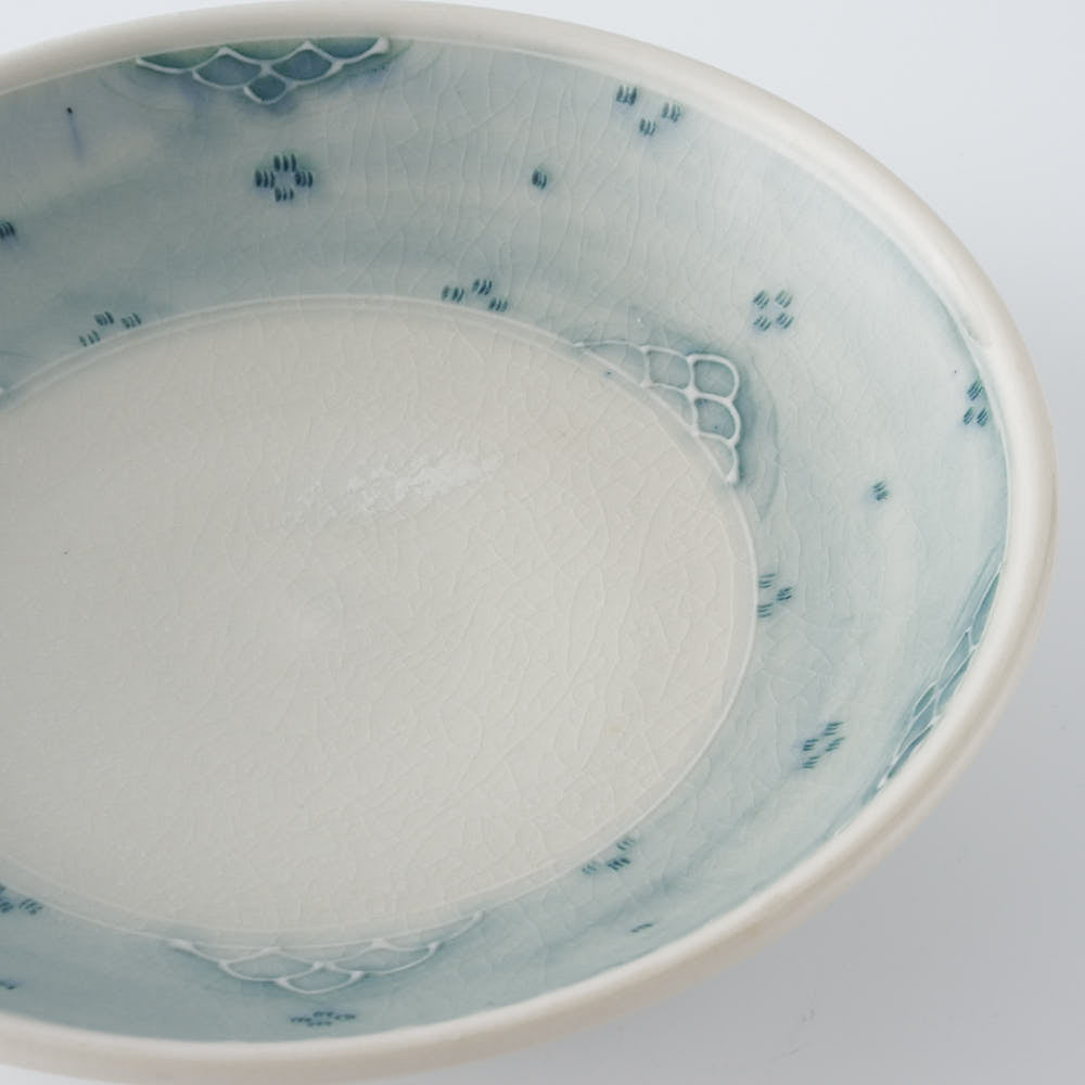 作家 小國美智子 イッチン小紋小皿 作家 小國美智子 陶磁器作家もの